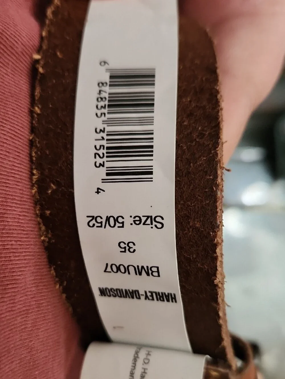Harley-Davidson Tan/Brown Embossed Leather Belt